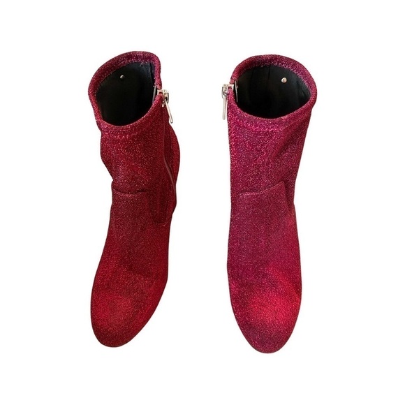 SAM EDELMAN Circus Hot Pink Glitter Booties Sz 6.5 - Picture 3 of 6